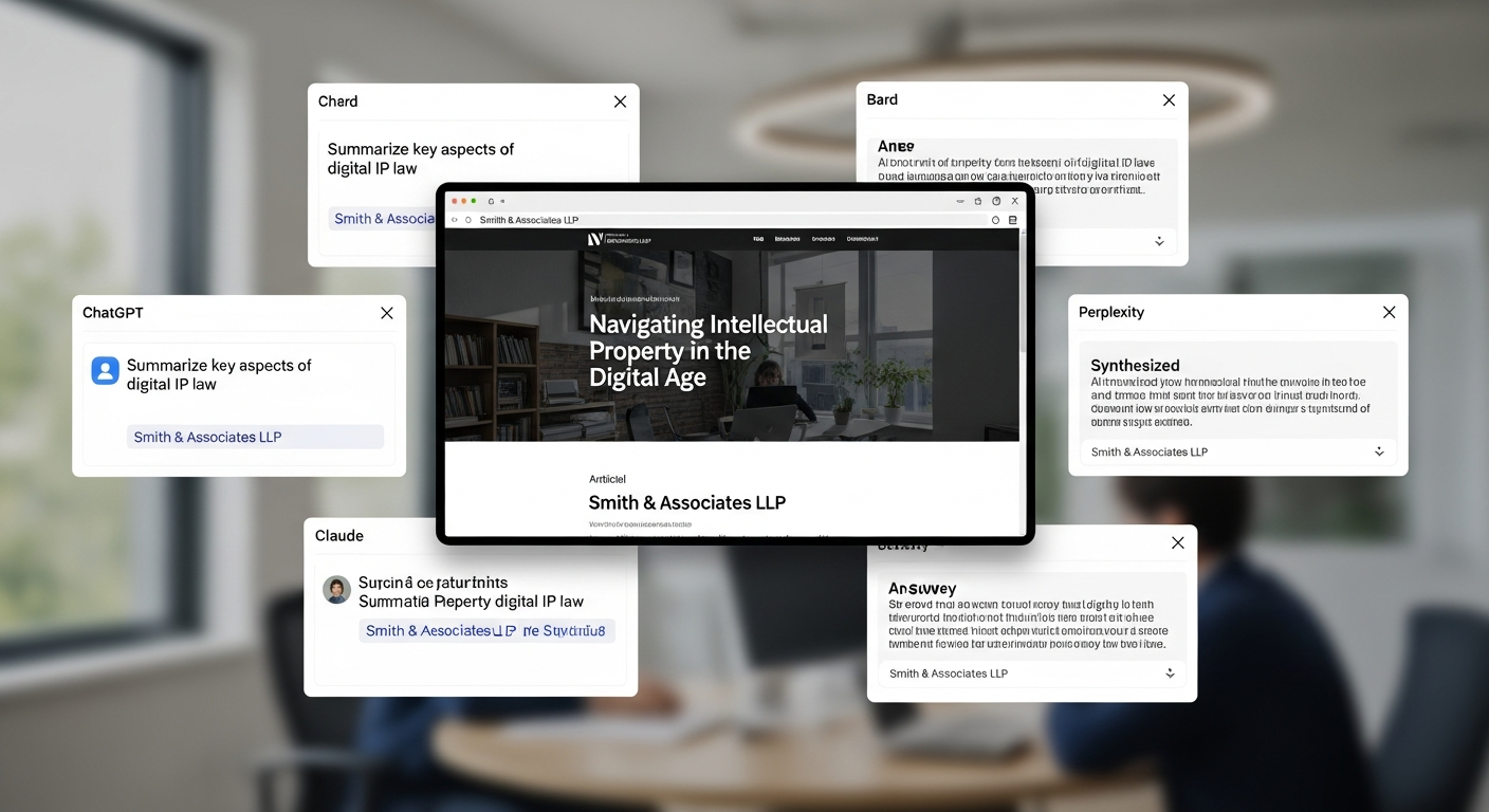 Law firm website content being cited and retrieved by AI search platforms through retrieval optimization