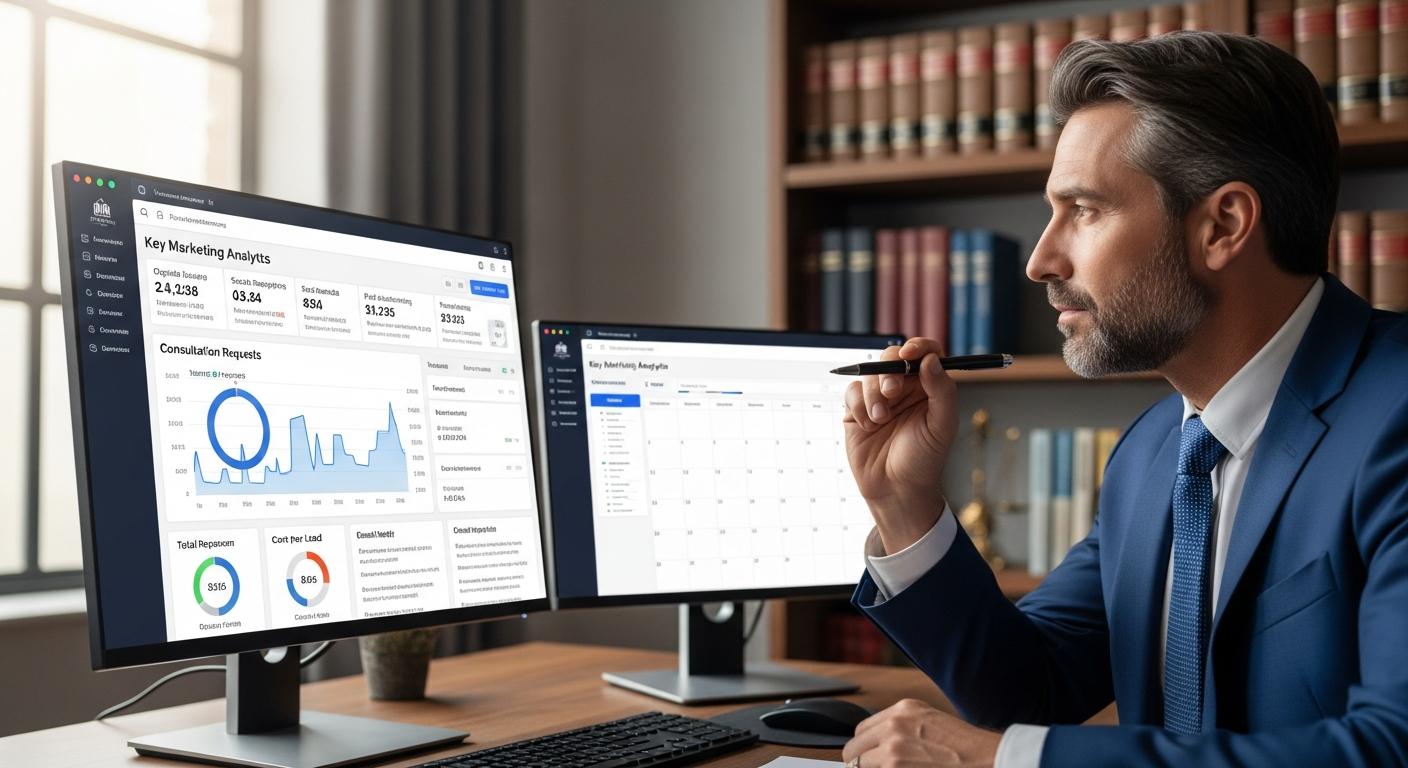 Family law firm digital marketing performance showing client acquisition analytics