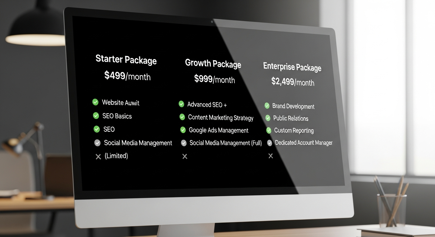 Fractional CMO pricing tier comparison chart for law firms
